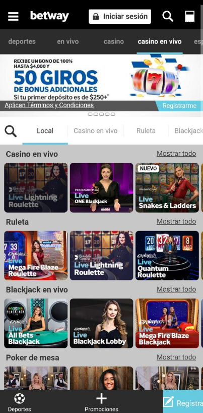 Betway Casino en vivo 